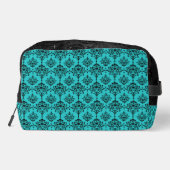 BLAUWGROEN MET ZWARTE SIERLIJKE DESIGN TOILETTASJE (Achterkant)