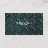 Blauwgroen metaaltextuur Custom Construction Worke Visitekaartje