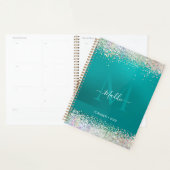 Blauwgroen metalen monogram van de glans van de sp planner (Display)