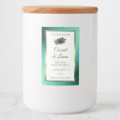 Blauwgroen metalen witte glitteretiketten van het  voedselcontainer etiket (Voorkant)