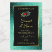 Blauwgroen metalen zwarte gelaatslabels voor glitt voedselcontainer etiket (Enkel label)