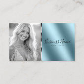 Blauwgroen Metallic Custom Modern Visitekaartje (Voorkant)