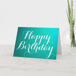 Blauwgroen Metallic Happy Birthday Kaart met beric