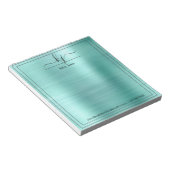 Blauwgroen Metallic Persoonlijke Naam | van de bur Notitieblok (Schuin)