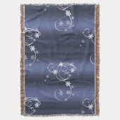 Blauwgroen metallisch, witte cirkels kerstmis deken (Voorkant Verticaal)