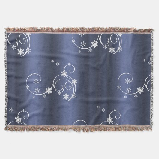 Blauwgroen metallisch, witte cirkels kerstmis deken (Voorkant)