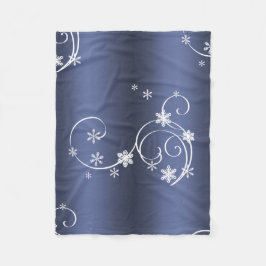 Blauwgroen metallisch, witte cirkels kerstmis fleece deken