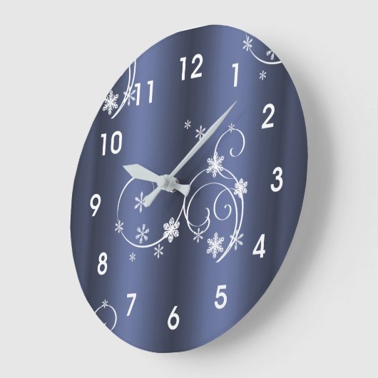 Blauwgroen metallisch, witte cirkels kerstmis grote klok (Hoek)