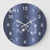 Blauwgroen metallisch, witte cirkels kerstmis grote klok (Voorkant)