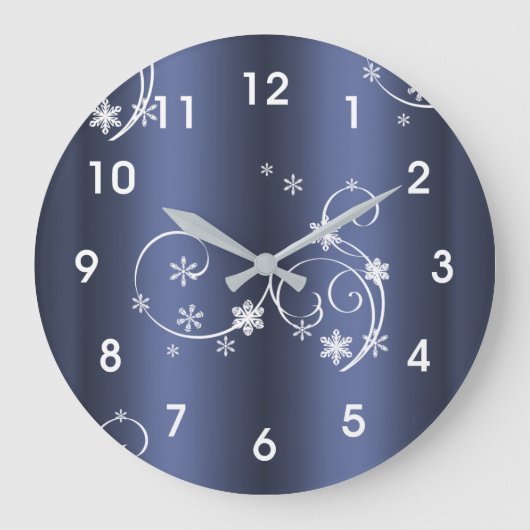 Blauwgroen metallisch, witte cirkels kerstmis grote klok (Voorkant)