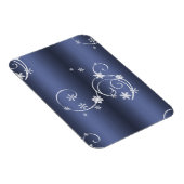 Blauwgroen metallisch, witte cirkels kerstmis magneet (Rechterzijde)