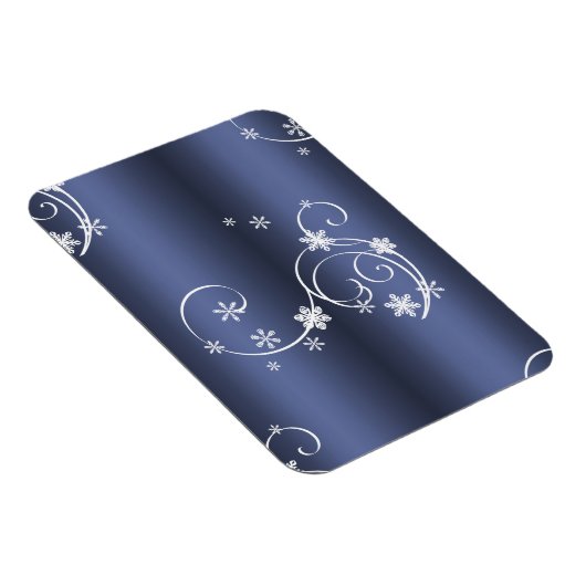 Blauwgroen metallisch, witte cirkels kerstmis magneet (Rechterzijde)