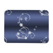 Blauwgroen metallisch, witte cirkels kerstmis magneet (Horizontaal)