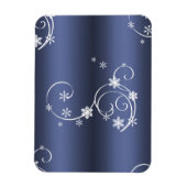 Blauwgroen metallisch, witte cirkels kerstmis magneet (Verticaal)