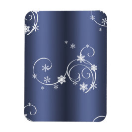 Blauwgroen metallisch, witte cirkels kerstmis magneet