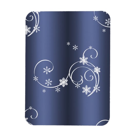 Blauwgroen metallisch, witte cirkels kerstmis magneet (Verticaal)