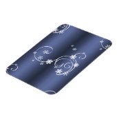 Blauwgroen metallisch, witte cirkels kerstmis magneet (Linkerzijde)