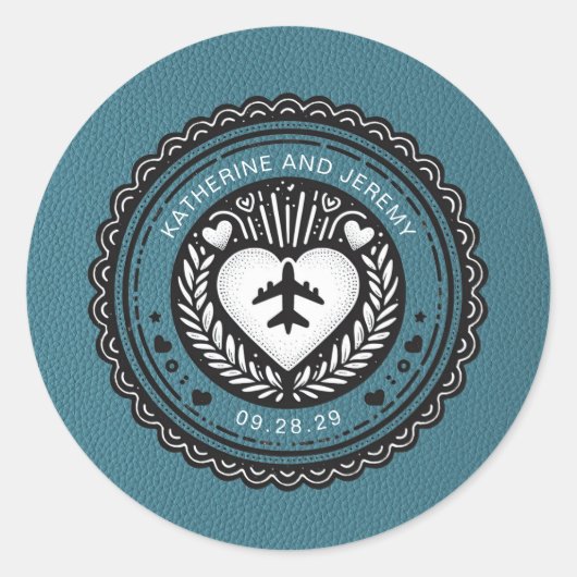 Blauwgroen Mexicaans paspoort Ronde Sticker (Voorkant)