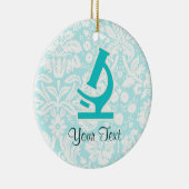 Blauwgroen microscoop; Cute Keramisch Ornament (Rechts)