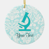 Blauwgroen microscoop; Cute Keramisch Ornament (Voorkant)