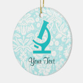 Blauwgroen microscoop; Cute Keramisch Ornament (Links)