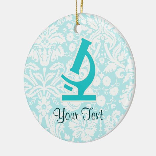 Blauwgroen microscoop; Cute Keramisch Ornament (Links)