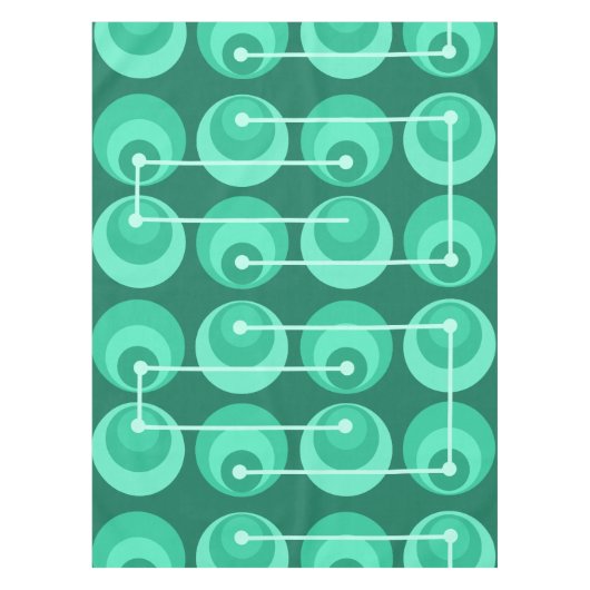 Blauwgroen middeleeuwse cirkels tafelkleed (Voorkant)