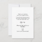 Blauwgroen Mijn eerste Baby Gift Funny Hartelijk d Bedankkaart (Achterkant)