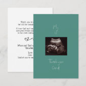 Blauwgroen Mijn eerste Baby Gift Funny Hartelijk d Bedankkaart (Voorkant / Achterkant)