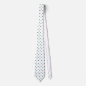 Blauwgroen mini Polka Dot Pattern op White Stropdas (Voorkant)
