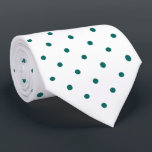 Blauwgroen mini Polka Dot Pattern op White Stropdas<br><div class="desc">Stijlvolle blauwgroen minikoppen vormen een klassiek geometrisch patroon op een witte achtergrond. Klik op de link Rocklawn Arts om het ontwerp op andere objecten te bekijken. Digitaal gemaakt afbeelding. Copyright ©Claire E. Skinner. Alle rechten voorbehouden.</div>