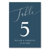 Blauwgroen minimale bruiloft kaart (Achterkant)