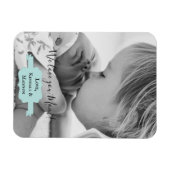 Blauwgroen minimalistisch fotomagneet magneet (Horizontaal)