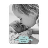 Blauwgroen minimalistisch fotomagneet magneet (Verticaal)