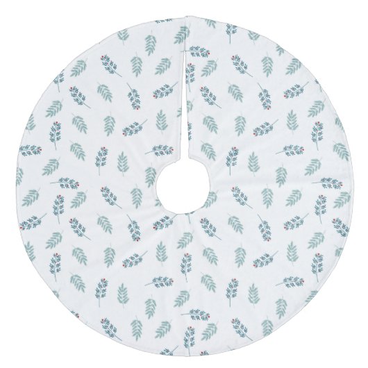 Blauwgroen minimalistische maretak kerstboomrok fleece kerstboom rok (Voorkant)