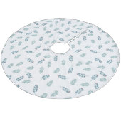 Blauwgroen minimalistische maretak kerstboomrok fleece kerstboom rok (Gekanteld)