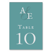 Blauwgroen minimalistische monogram bruiloft kaart (Achterkant)