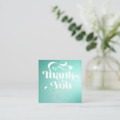 Blauwgroen minitradiënt retro scriptvolgorde bedan vierkante visitekaartje (Staand voorkant)