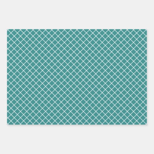 Blauwgroen Mint Blue Green Stripes Polkadots Patte Inpakpapier Vel (Voorkant 3)
