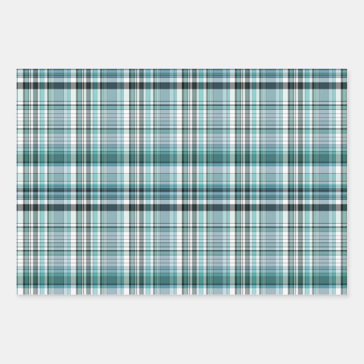 Blauwgroen Mint Blue Green Stripes Polkadots Patte Inpakpapier Vel (Voorkant)