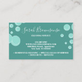 Blauwgroen Mint Cleaning Maid Janitorial Visitekaartje (Achterkant)