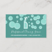 Blauwgroen Mint Cleaning Maid Janitorial Visitekaartje (Voorkant)