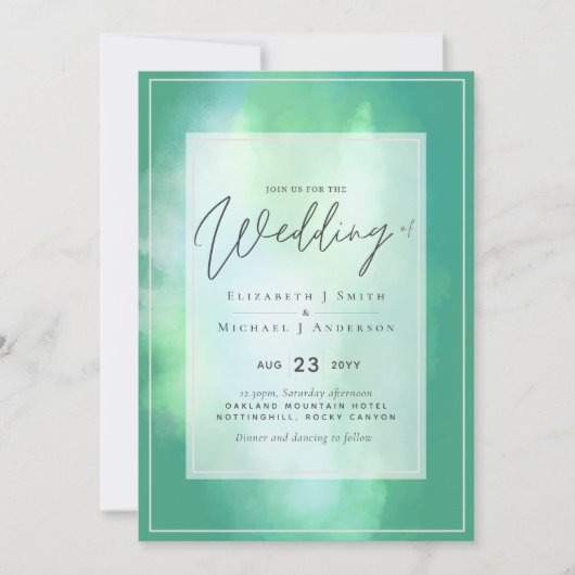 Blauwgroen Mint Dreams Modern Budget Wedding (Voorkant)