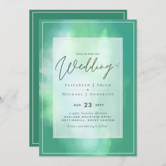 Blauwgroen Mint Dreams Modern Budget Wedding (Voorkant / Achterkant)