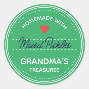 Blauwgroen Mint Green Jar-deksellabels handgeschre Ronde Sticker