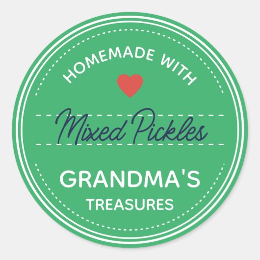 Blauwgroen Mint Green Jar-deksellabels handgeschre Ronde Sticker (Voorkant)