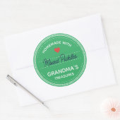 Blauwgroen Mint Green Jar-deksellabels handgeschre Ronde Sticker (Envelop)