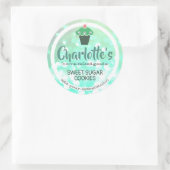 Blauwgroen Mint Green Ombre Glitter Cupcake Babel Ronde Sticker (Tas)