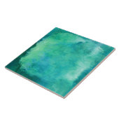Blauwgroen Mint Green Waterverf Textielpatroon Tegeltje (Zijkant)
