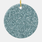 Blauwgroen Mint Ombre Goud Glitter Hart Keramisch Ornament (Achterkant)